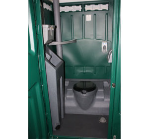 Deluxe Flush Portable Toilet inside of toilet and sink